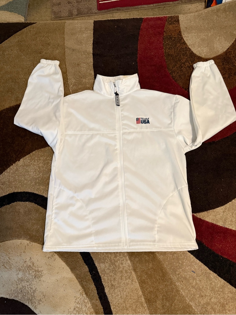 Team USA White Full-Zip Jacket made in USA, rare size XL